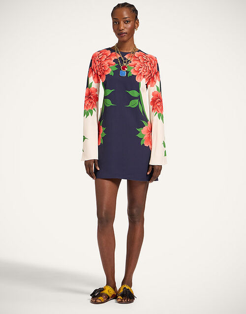 La DoubleJ Mini Supreme Swing Dress Queen Peony Plac&eacute;e Blue DRE0619SAB001QPE02BU03