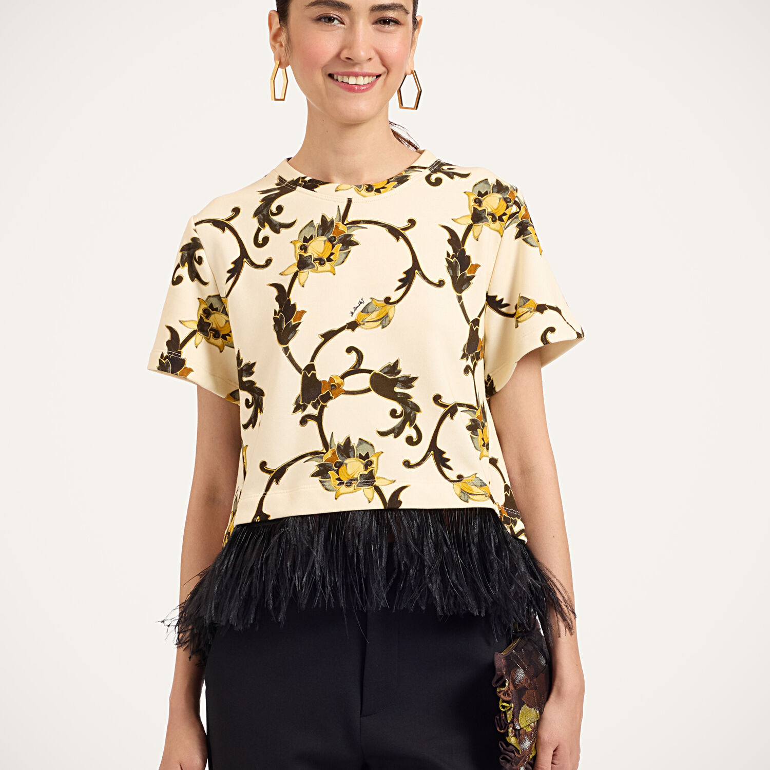 La Doublej La Scala Tee In Buttercup White