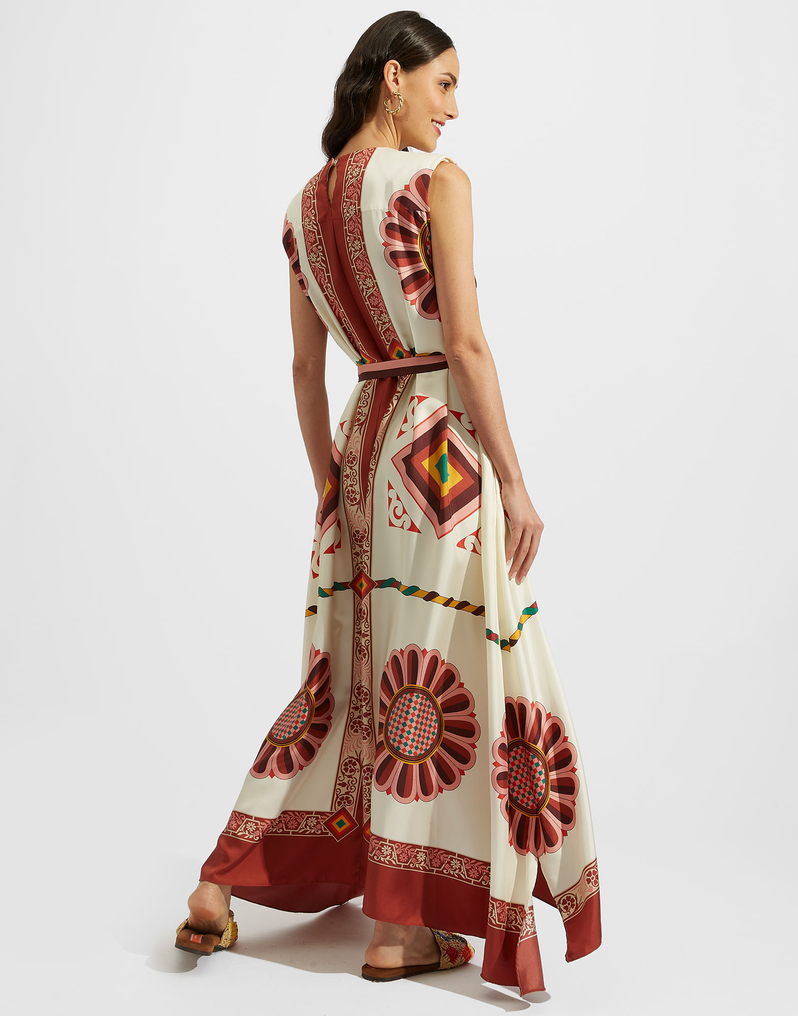 La DoubleJ San Carlo Dress La DoubleJ San Carlo Dress Macro Tiles Placée DRE0495SIL006MAC01WH01