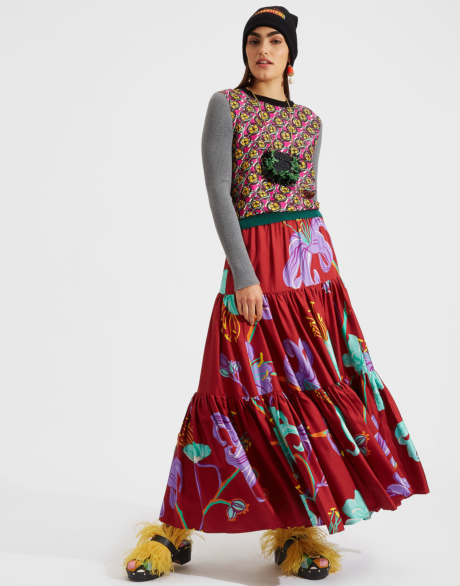 LaDoubleJ Big Skirt Maneater Rosso SKI0001SIL001MAN0002