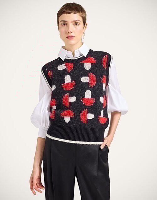 La DoubleJ Fun-Guy Gilet La DoubleJ Fun-Guy Gilet Black & Red PUL0295KNI193VA448BL01