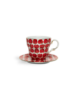 La DoubleJ Big Mama Cup And Saucer Cherries Avorio DIS0066CER001CHY0005