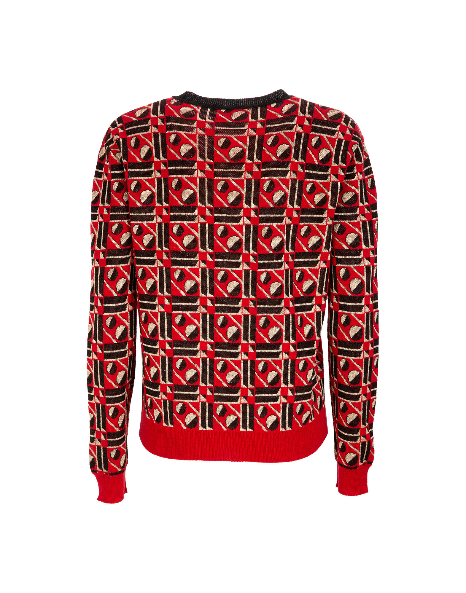 LaDoubleJ Crew Neck Geometrico Rosso PUL0001KNI011GEO0005
