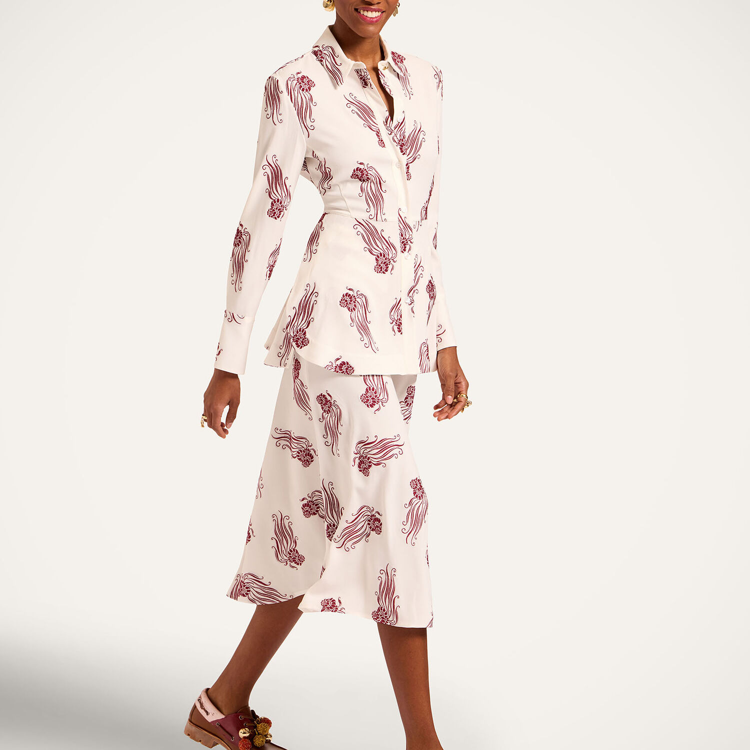  La Doublej Skirts Women - Lungomare Skirt Lemuria White L 67% Acetate 18% Viscose 12% Polyester 3% Elastane 