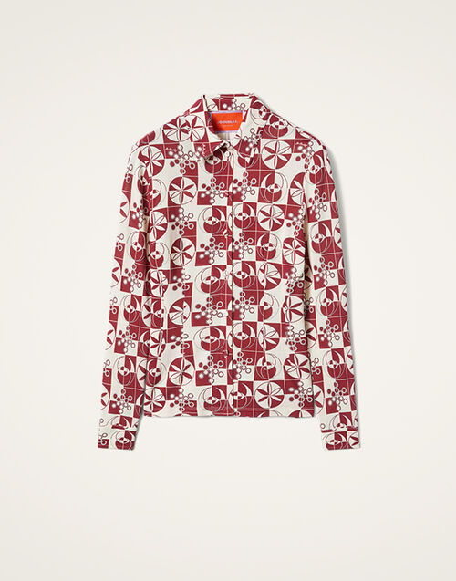 La DoubleJ Fitted Shirt Eclipse Burgundy SHI0116JER027ECL01RE02