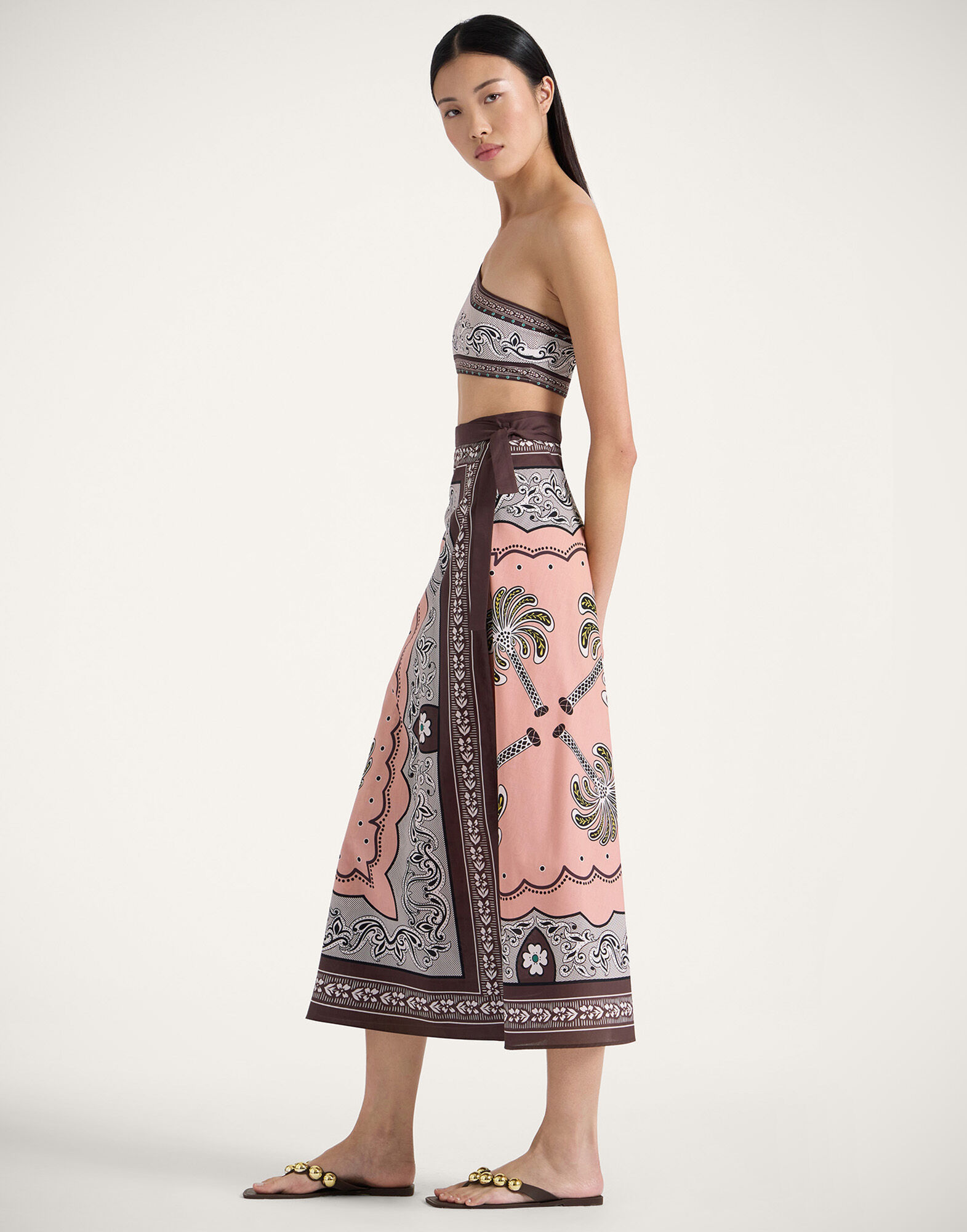 La DoubleJ Flipper Skirt Mirage Plac&eacute;e Pink SKI0122COT056AGE01PI01