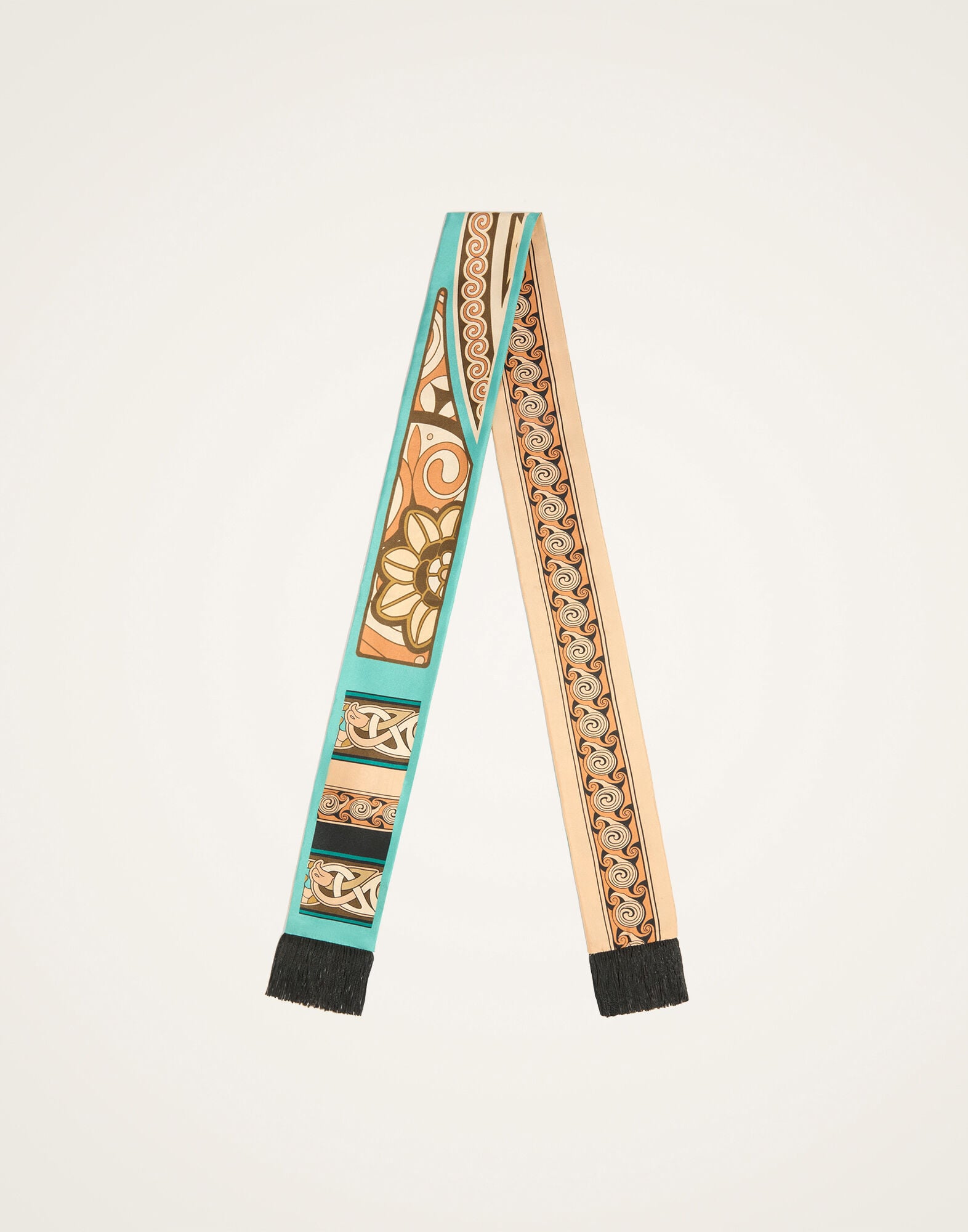 La DoubleJ Skinny Scarf Kells Plac&eacute;e Blue Petrol SCA0075SIL006KEL03BU05
