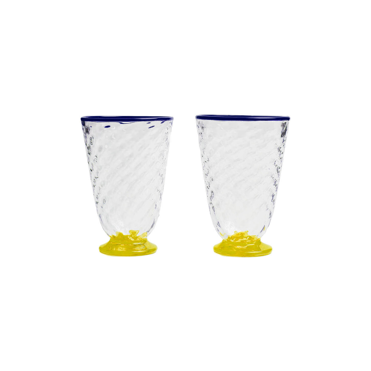 Shop La Doublej Quilted Glasses Set Of 2 In Yellow