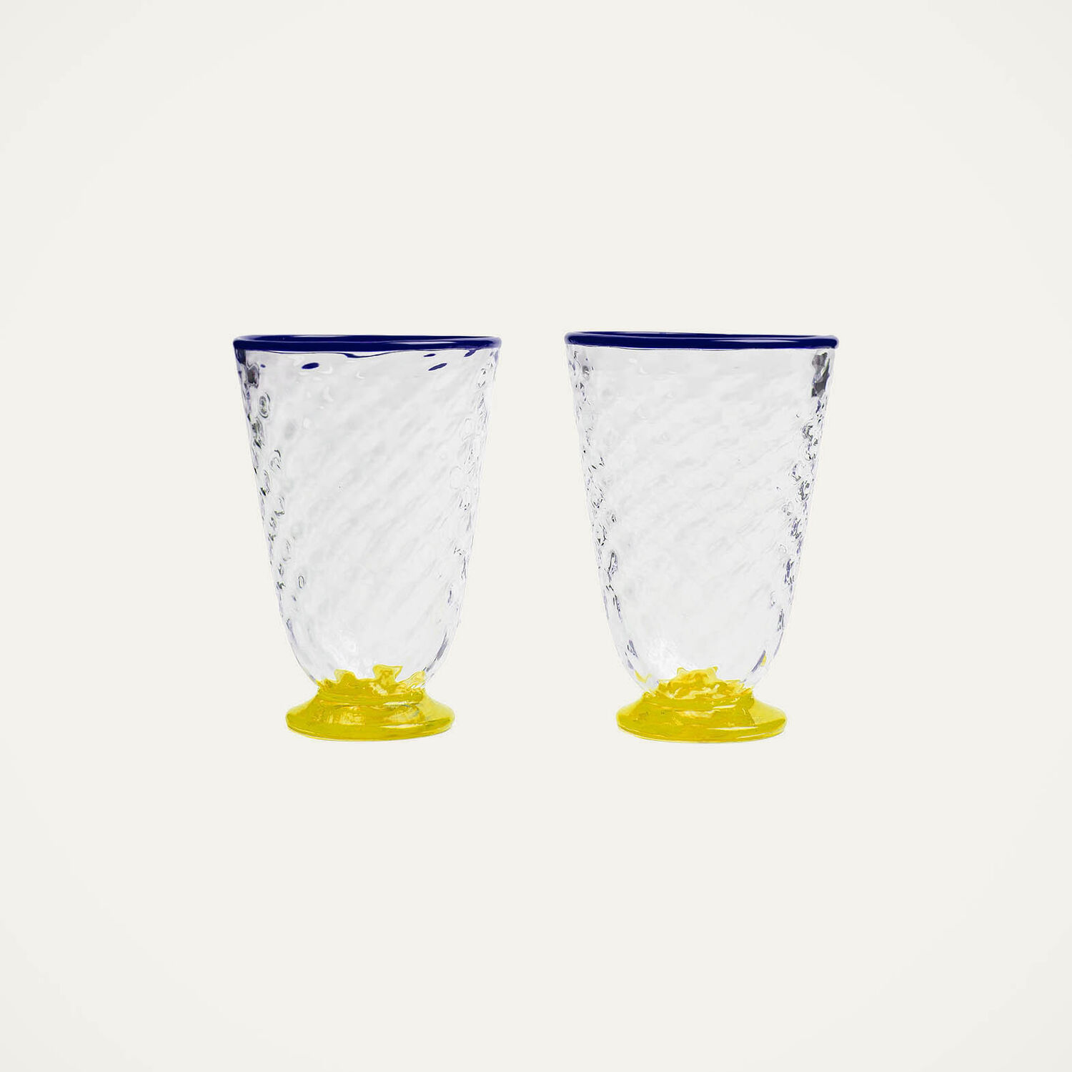 La Doublej Quilted Glasses Set Of 2 In Yellow