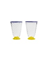 La DoubleJ Quilted Glasses Set Of 2 Yellow GLA0025MUR001QUI01YE02