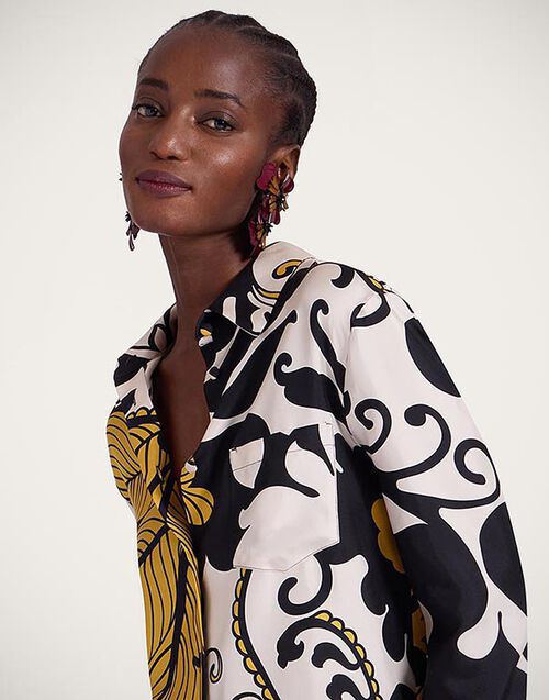 La DoubleJ Boy Shirt Marea Black & White SHI0001SIL001MRE01BL03