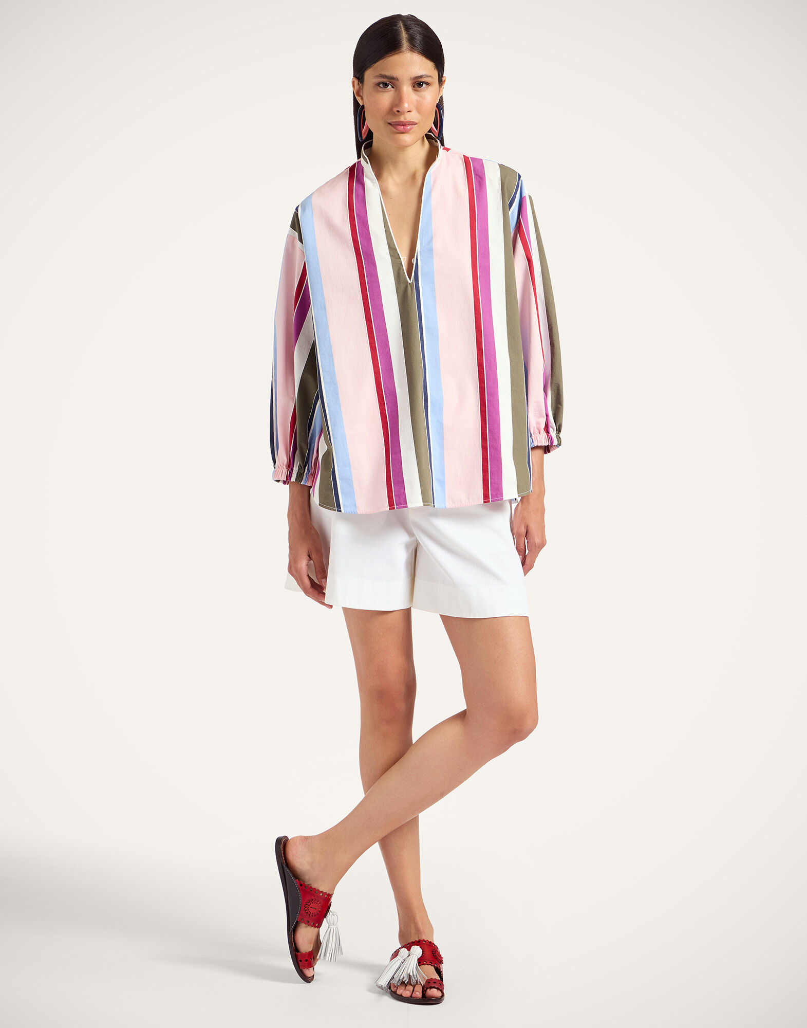 La DoubleJ Jackie Shirt Stripes Multicolor Pink SHI0093COT078CLB22PI01