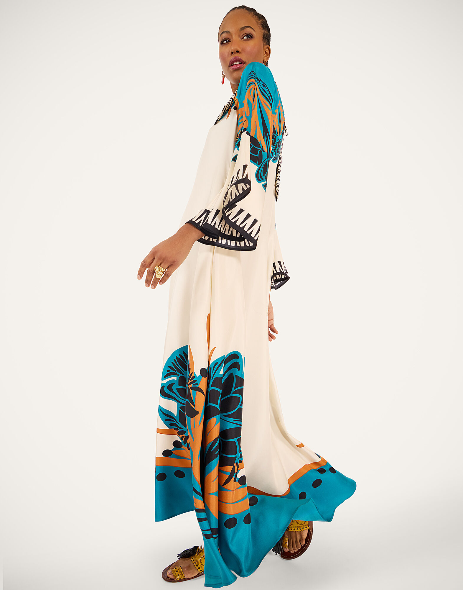 La DoubleJ Magnifico Dress Florence Plac&eacute;e Ivory DRE0232SIL006FLO02WH04