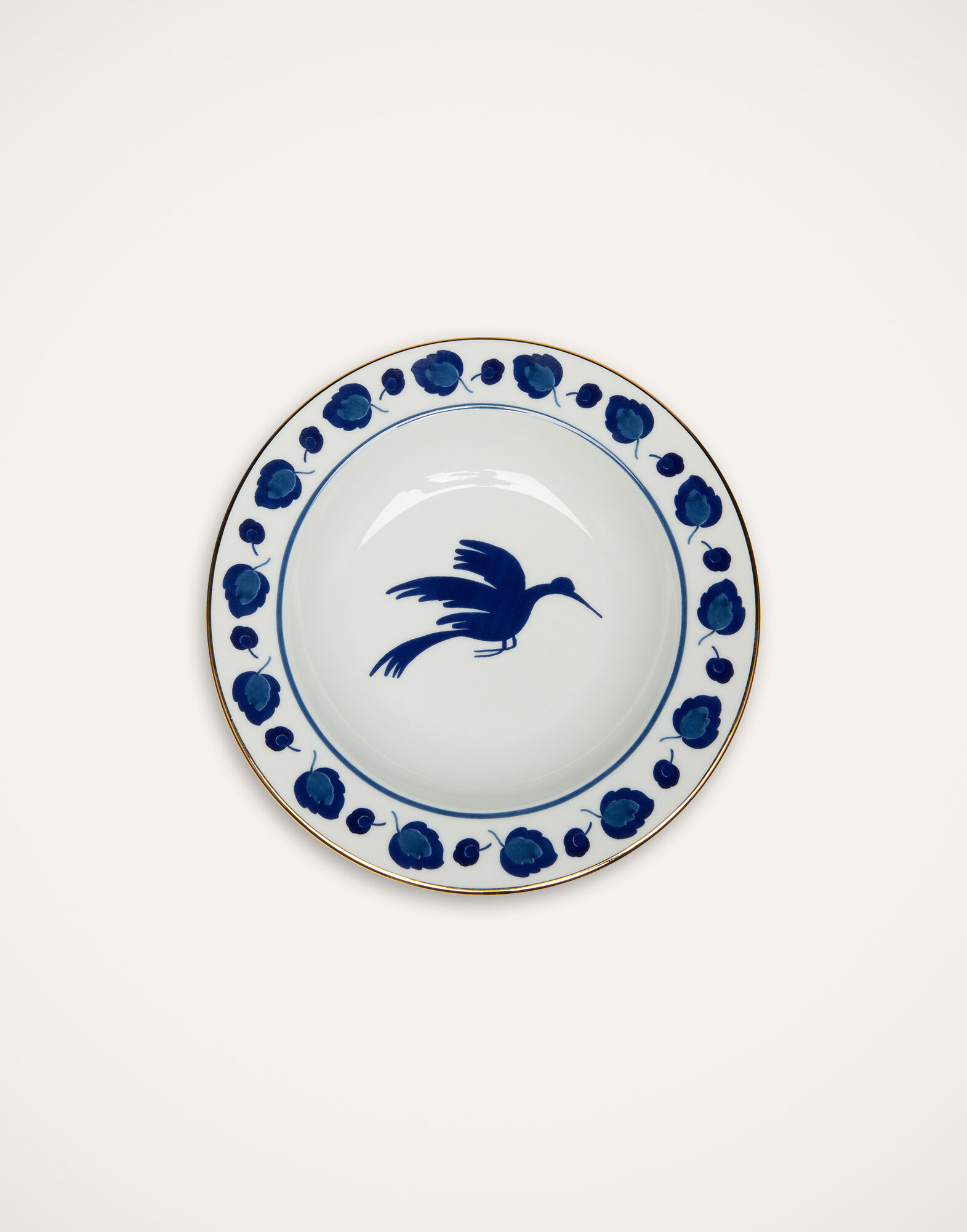La DoubleJ Soup Plates Set Of 2 Wildbird Blue SOU0002CER001BIR01BU03