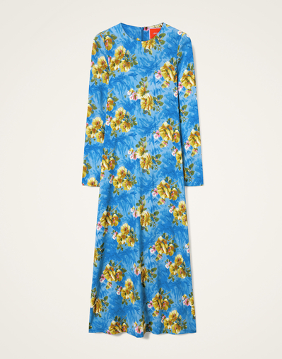 blue long sleeve swing dress Blue vintage velvet dress "Juliane Velvet Swing Dress"