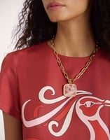 La DoubleJ Soul Pendant Necklace La DoubleJ Soul Pendant Necklace 24k Gold Plate & Pink Quartz NEC0017BRA003STO02YE05