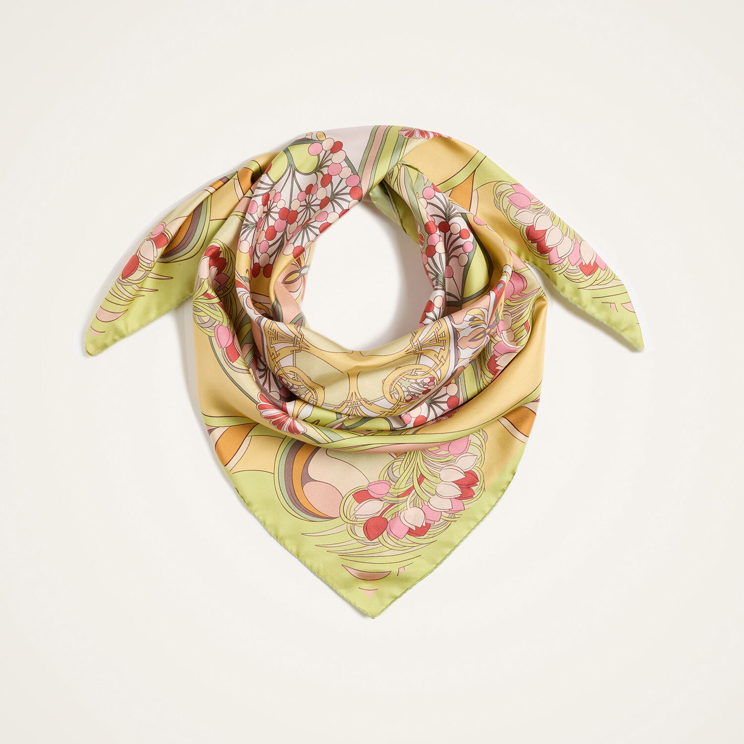  La Doublej Foulards & Scarves Women - Reversible Foulard 90 Florette Placée Fuchsia One Size 100% Silk 