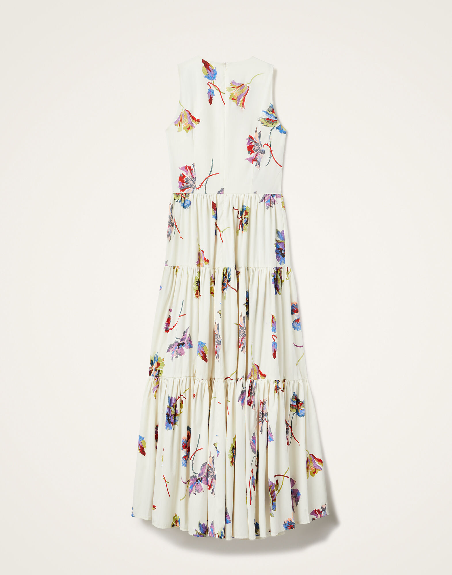 Sleeveless Big Dress in Infiorata White for Women | La DoubleJ