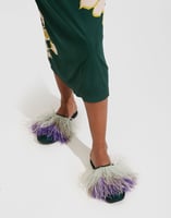 La DoubleJ Feather Slippers La DoubleJ Feather Slippers Solid Green SHO0007RAS007GRE0014