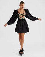 La DoubleJ Dolly Embroidered Dress La DoubleJ Dolly Embroidered Dress Solid Black DRE0422COT001BLA0001