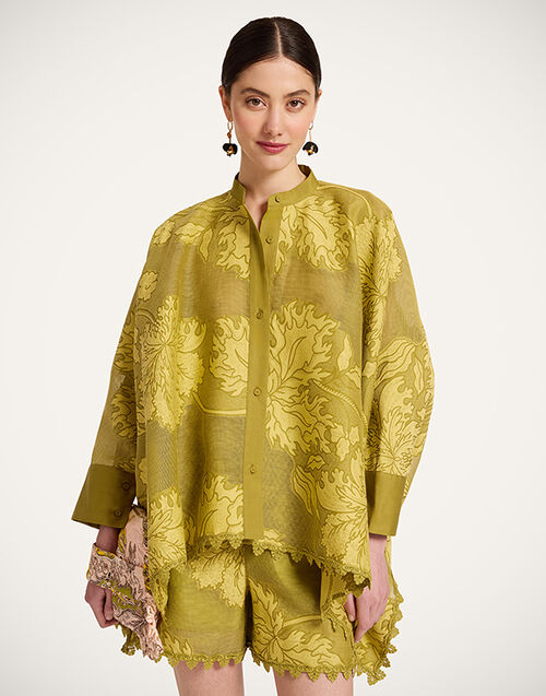 La DoubleJ Foulard Shirt Solid Green SHI0167JCQ140SWA02GR02