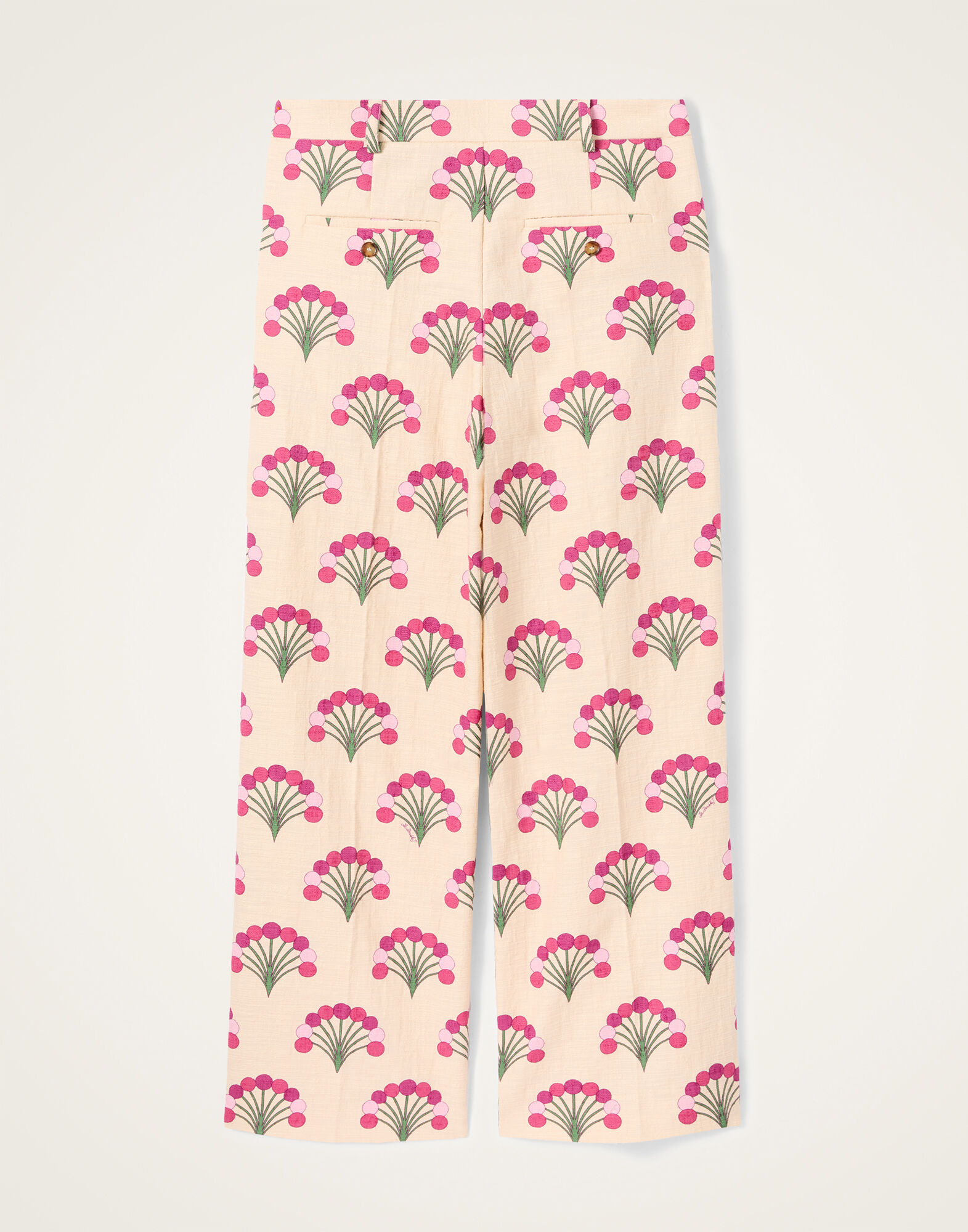 La DoubleJ Loose Pants Florette Ecru TRO0135COT005FLO05BR05