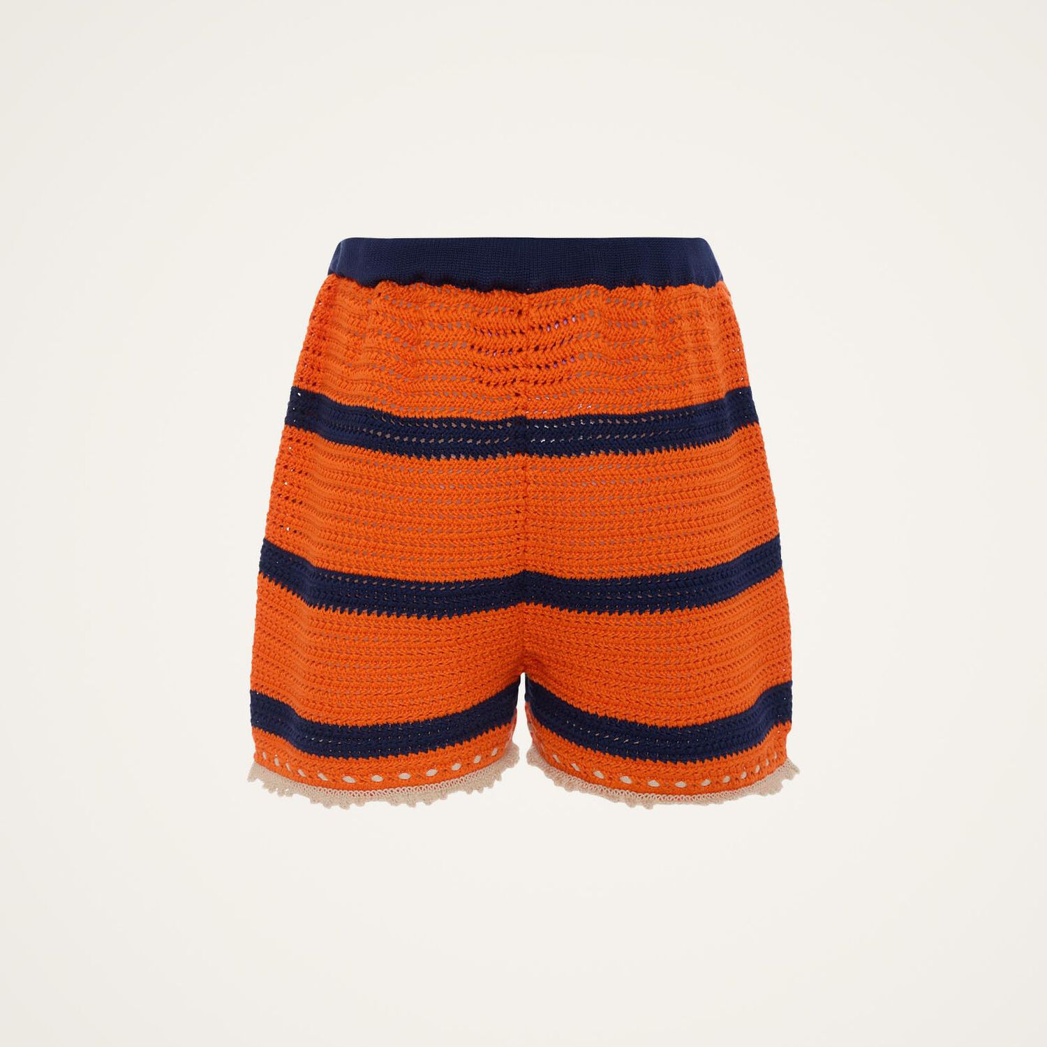 La Doublej Striped Crochet Shorts