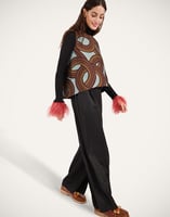 La DoubleJ Loose Pants La DoubleJ Loose Pants Solid Black TRO0135WOL035SOLIDBL01