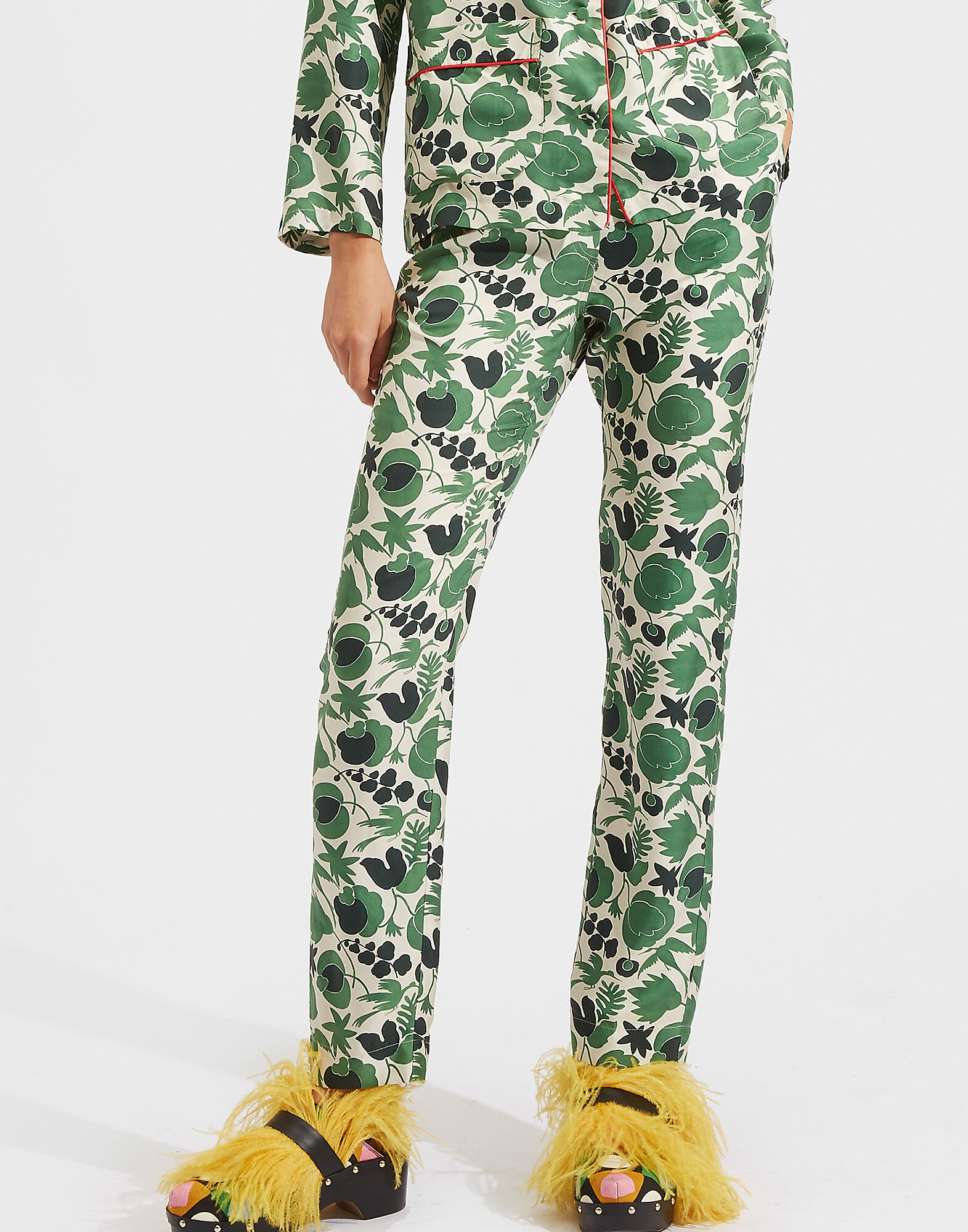 La DoubleJ Pajama Pants Wildbird Verde TRO0019SIL001CER0006