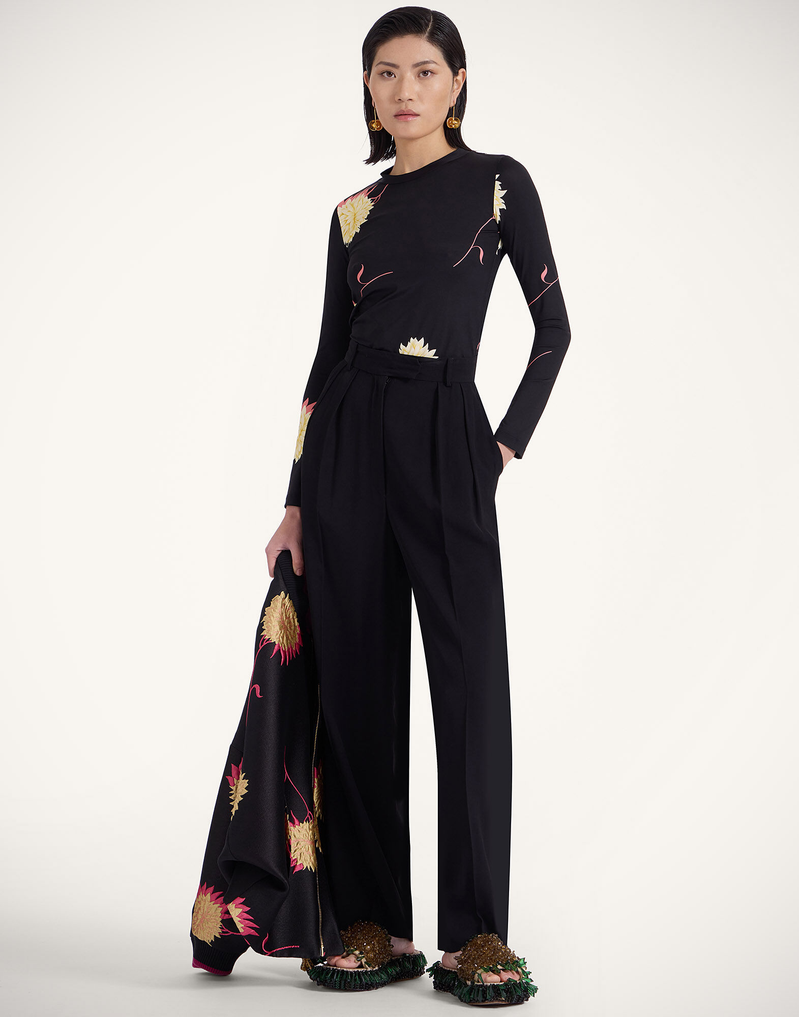 La DoubleJ Crew Top Derby Black TOP0024JER005DER01BL01