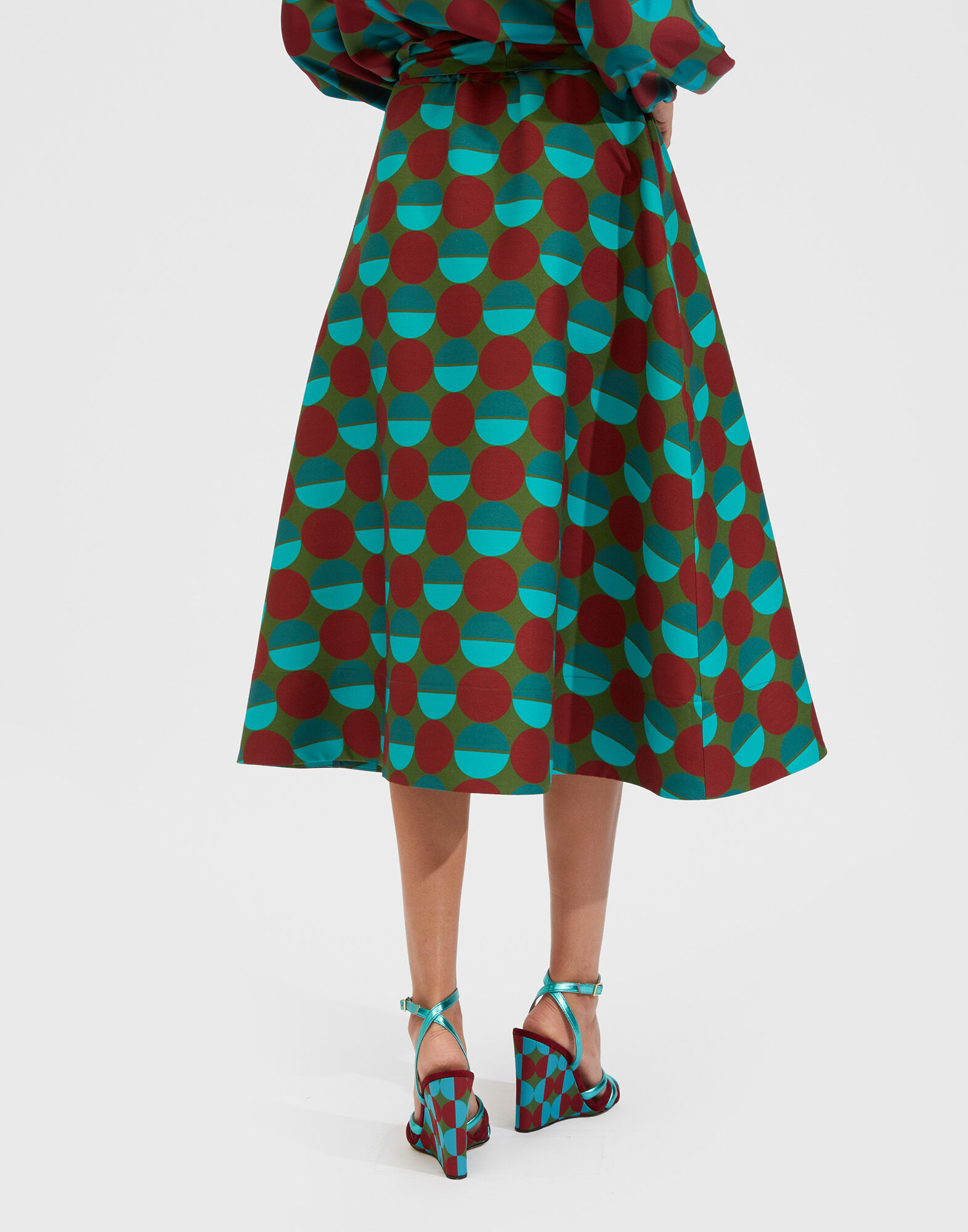 La DoubleJ Sardegna Skirt Sfere Grandi Verde SKI0043CAD001SFE0015