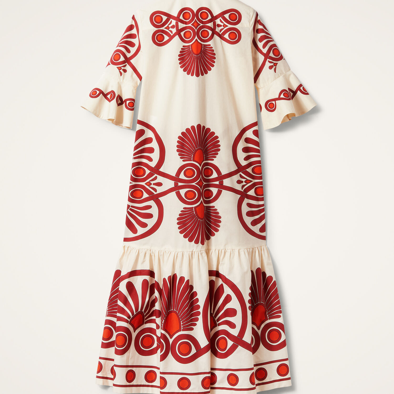 La Doublej La Double J Artemis Printed Cotton-poplin Maxi Dress In Medallion Placée Cream