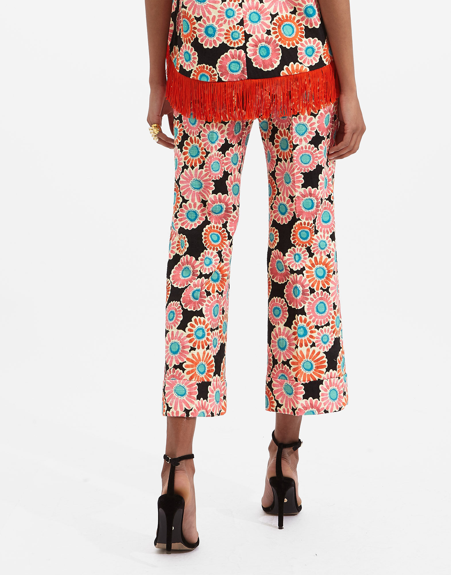 La DoubleJ Hendrix Pants Crazy Daisy Black TRO0014COT005DAY0002