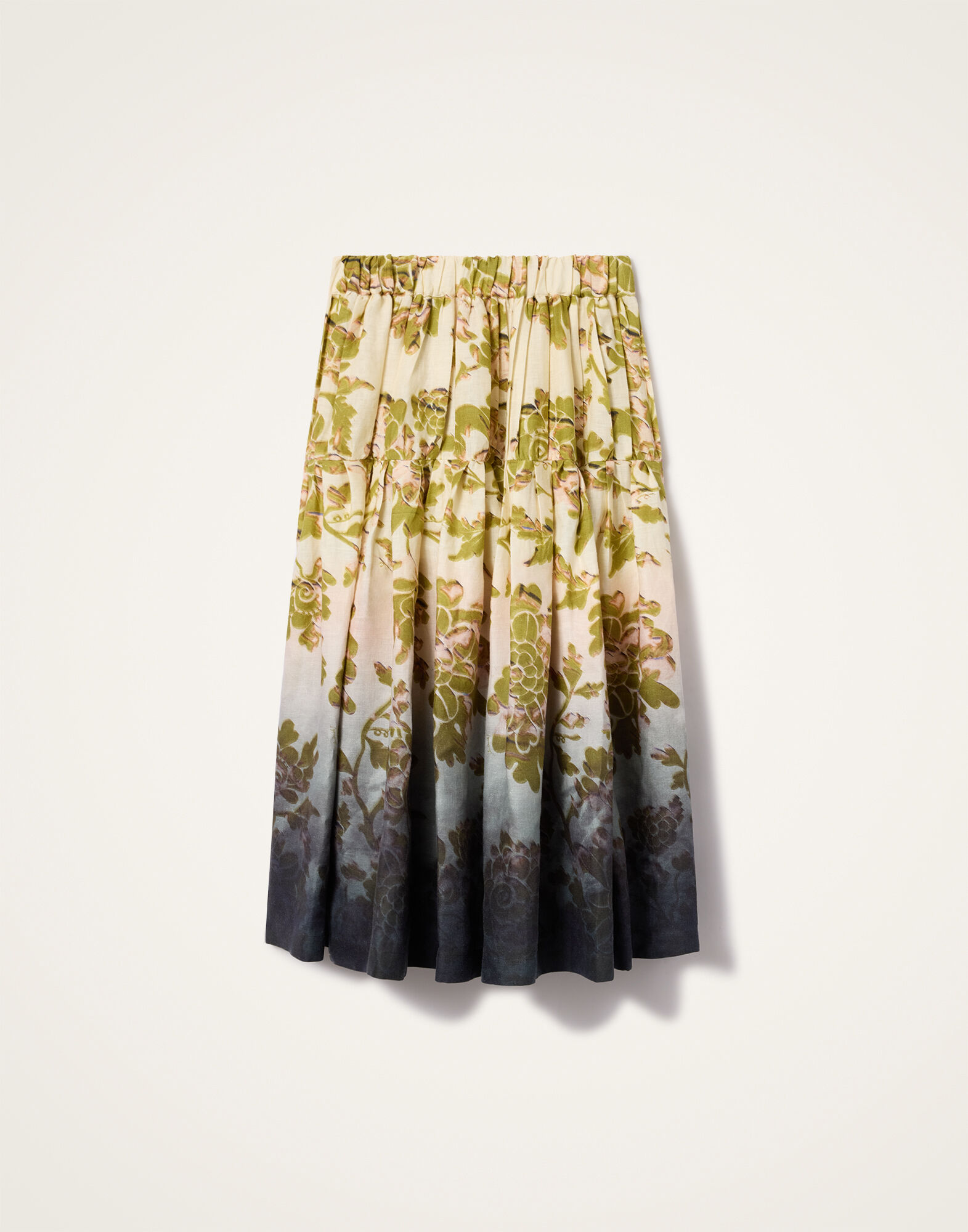 La DoubleJ Gala Skirt Oasis Ombr&eacute; Plac&eacute;e Green & Black SKI0202LIN014OAO01GR02