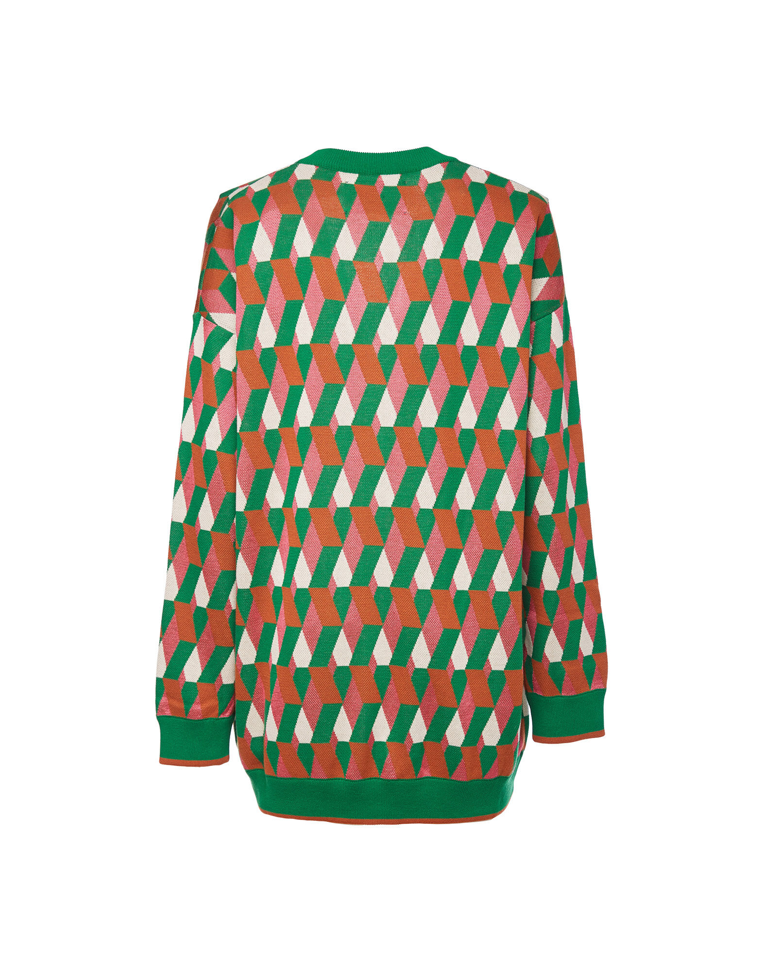 La DoubleJ Knit Leisure Cardigan Diamond Verde PUL0068KNI044VAR0079