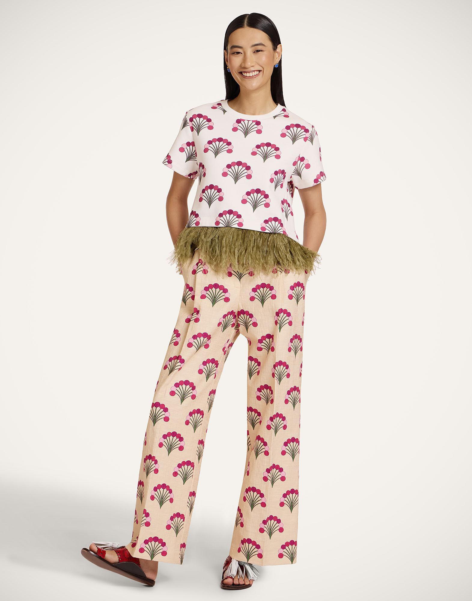 La DoubleJ La Scala Tee Florette Ecru TSH0026JER039FLO05BR05