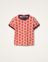 La DoubleJ Itty Bitty Double Binding Ringer T-Shirt La DoubleJ Itty Bitty Double Binding Ringer T-Shirt Pull My Petaltail Orange TSH0061JER059PET03OR02