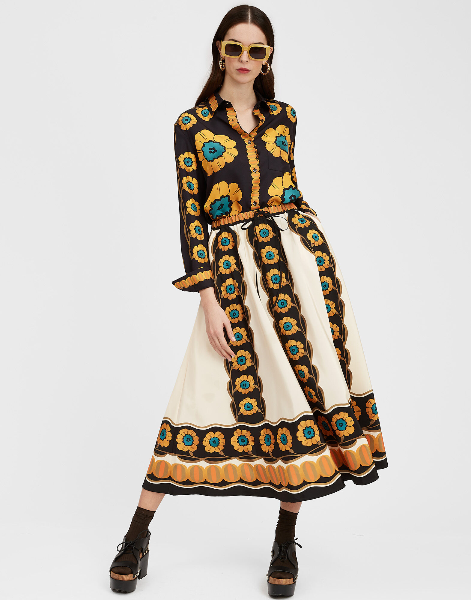 Drawstring skirt orange shop