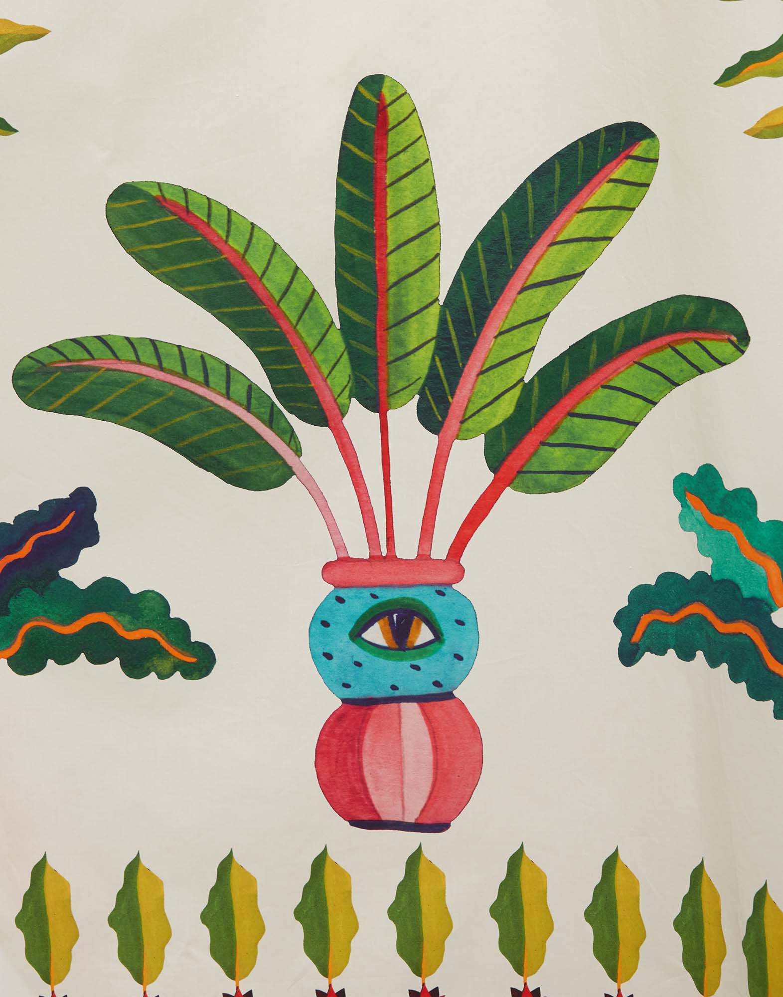 La DoubleJ Flying Dress Palme Plac&eacute;e DRE0347COT015PLM0002