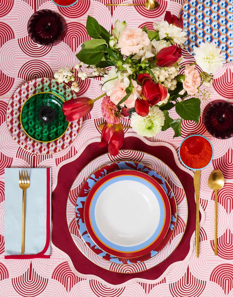 La DoubleJ Large Napkins Set Of 2 La DoubleJ Large Napkins Set Of 2 Rainbow Celeste NAP0010LIN006RAI0022