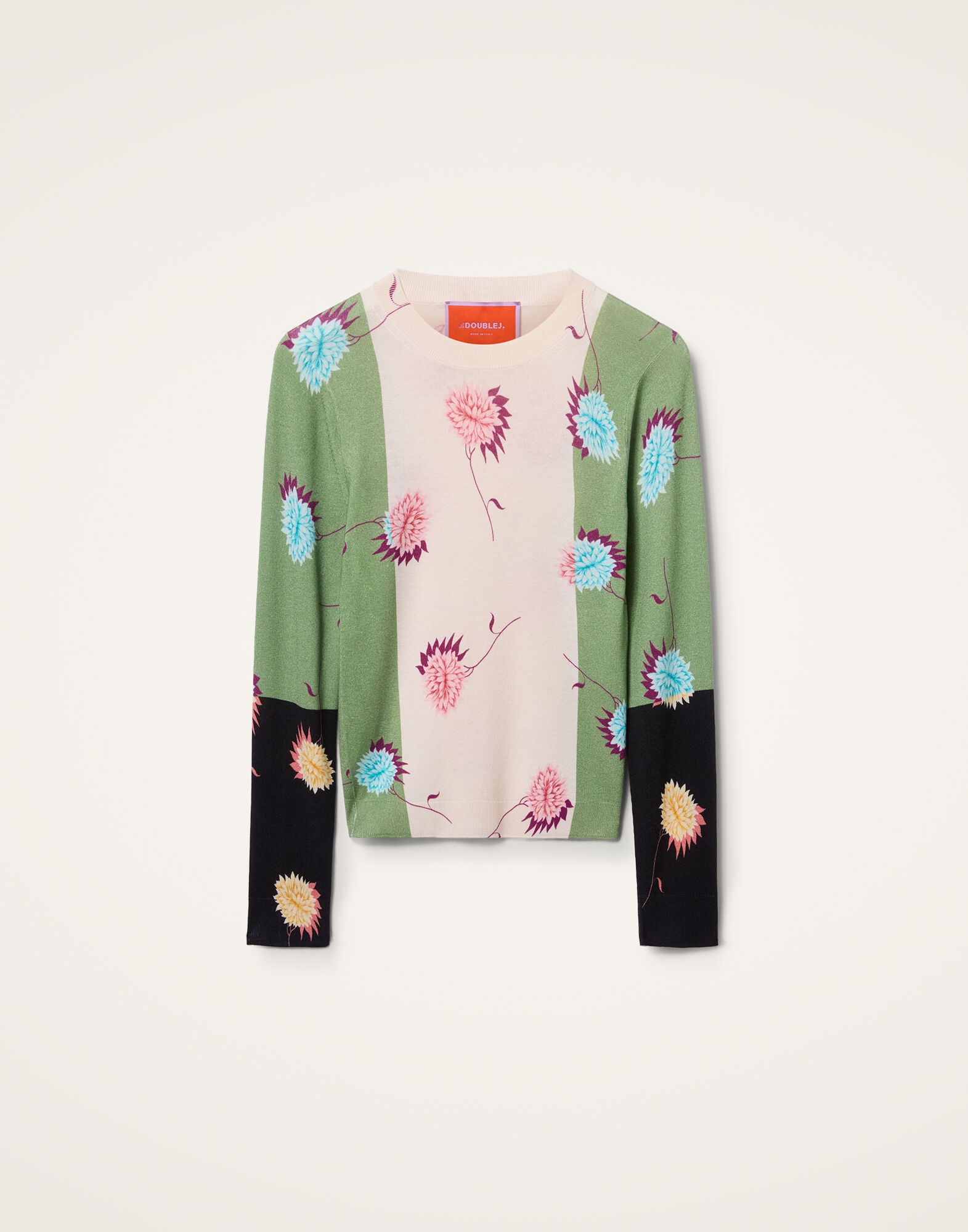 La DoubleJ Silky Crew Neck Derby Plac&eacute;e Multicolor PUL0255KNI157DER03MU01