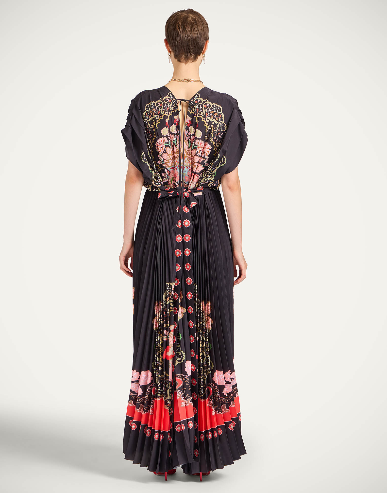 La DoubleJ Accordion Dress Cornucopia Plac&eacute;e Black DRE0991CHF007CRN03BL01