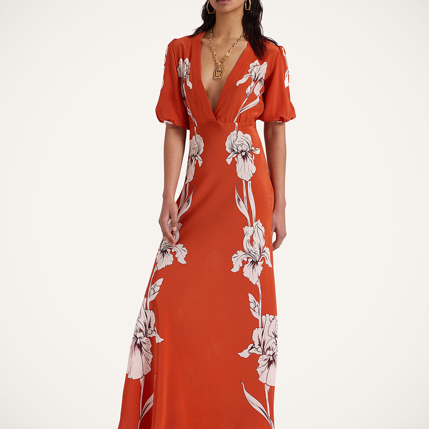 Shop La Doublej Marlene Dress In Iris Placée Dark Orange