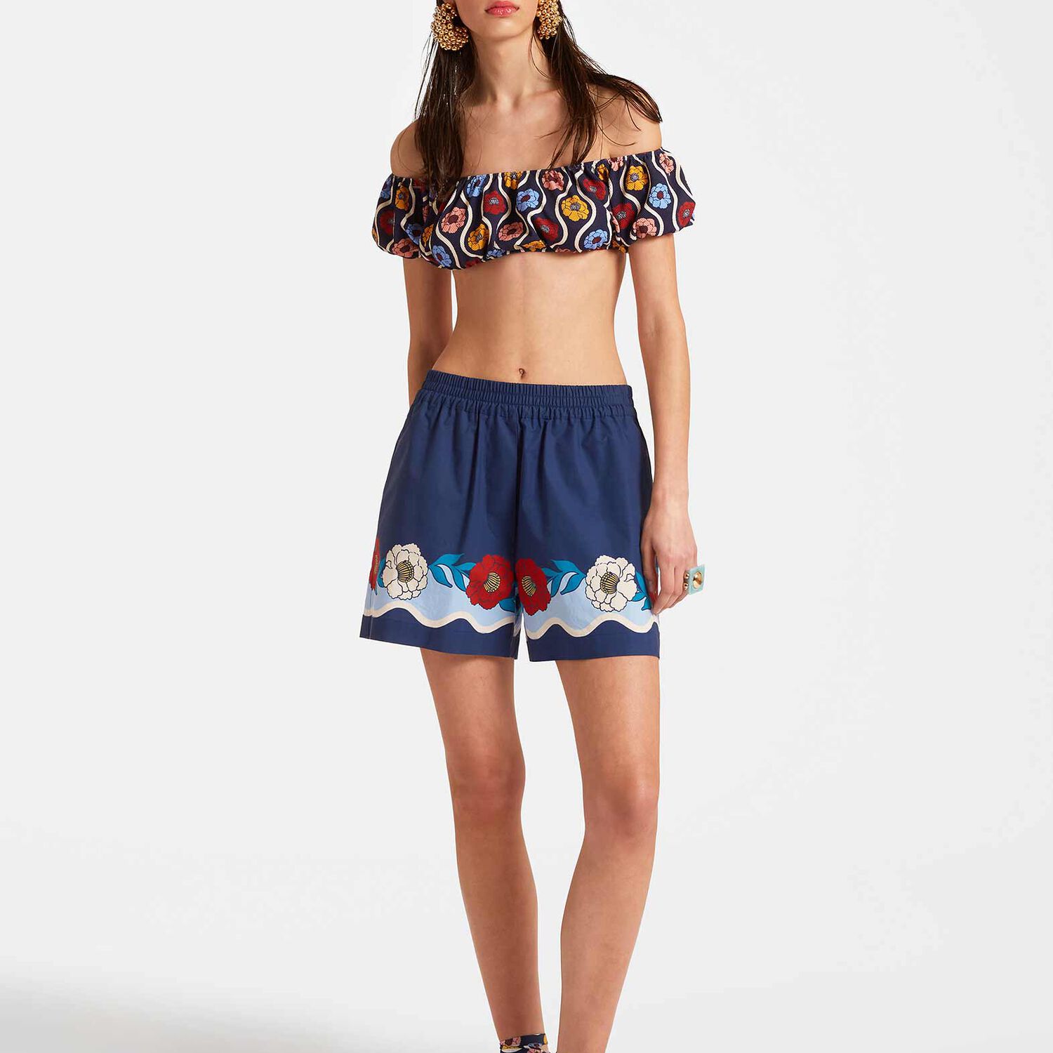 La Doublej Pull-up Shorts In Whitsun Placée Blue