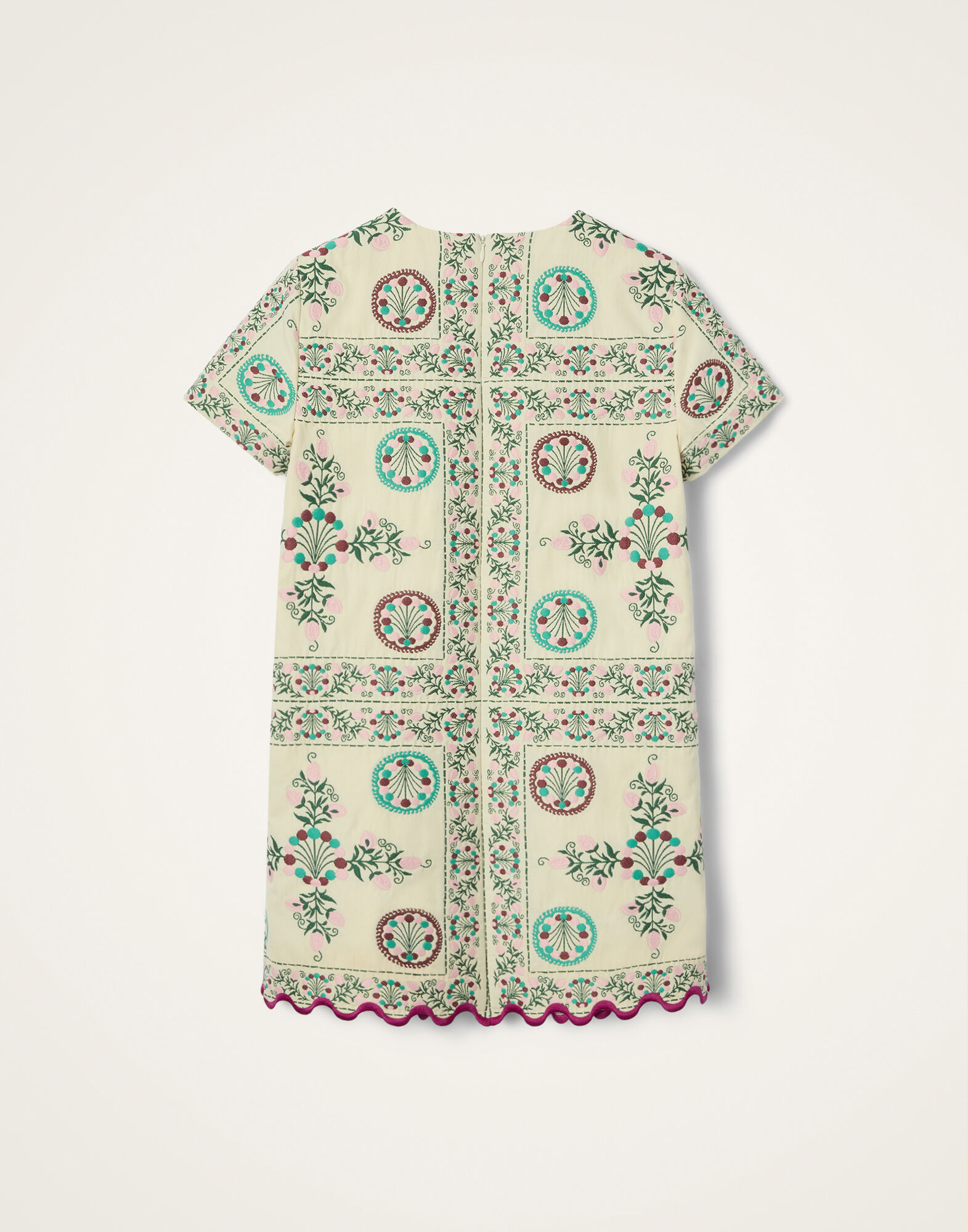 La DoubleJ Mini Swing Dress Florette Tiles Ecru DRE1067JCQ137FLO09BR05