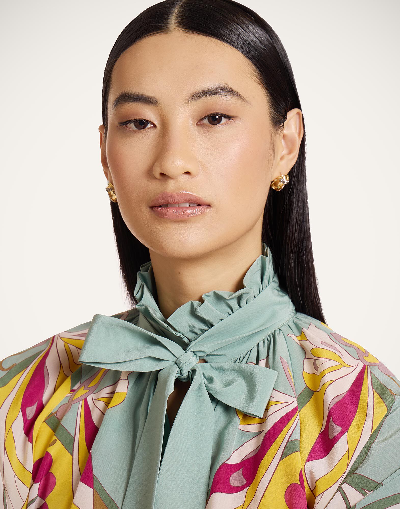 La DoubleJ Cerere Blouse Florette Plac&eacute;e Fuchsia SHI0086CRE002FLO08PI03