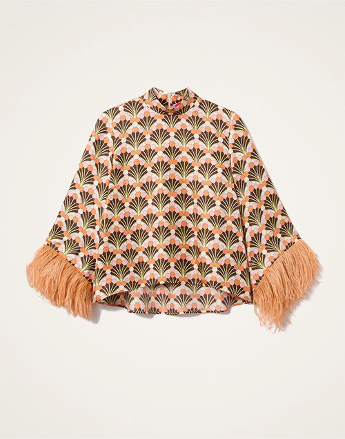 La DoubleJ Make An Exit Top Florette Fan Brown TOP0104SIL001FLF02BR02