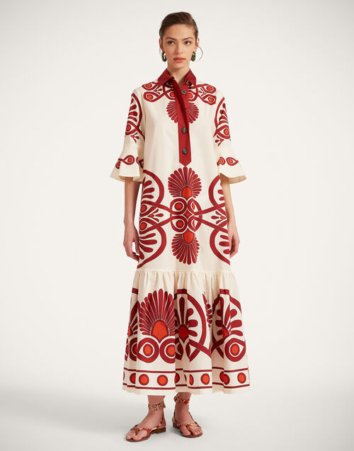 La DoubleJ Artemis Dress Medallion Plac&eacute;e Cream DRE0201COT015MED01WH03