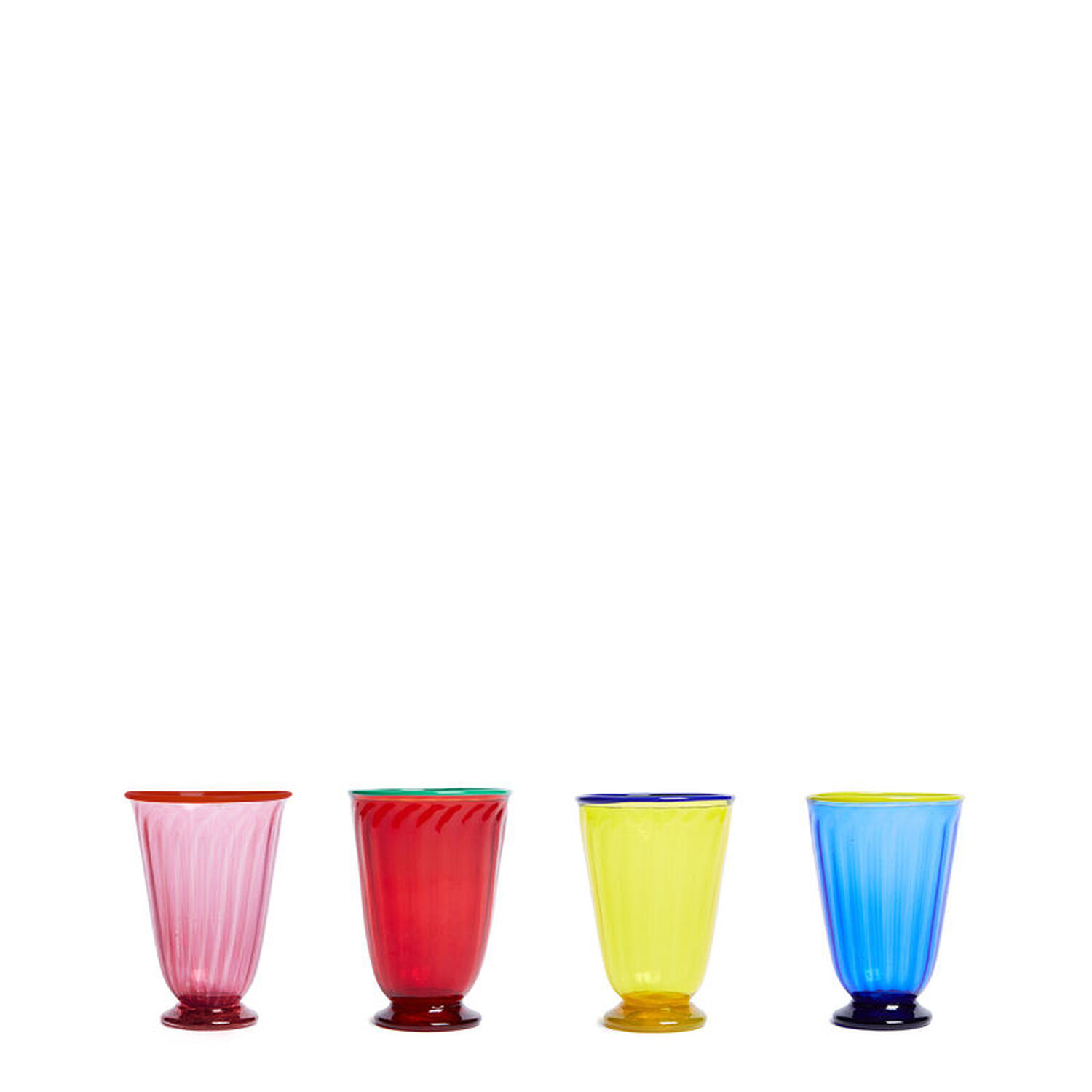 La Doublej X Salviati Set Of Four Glasses In Rainbow
