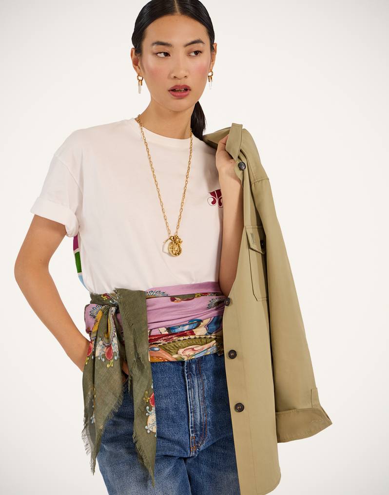 La DoubleJ Foulard 140 La DoubleJ Foulard 140 Nucleus Placée Dusty Pink SCA0060MOS001NUC06PI10